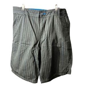 Ocean Pacific (OP) Black with Blue Pinstriped Long, Cotton Shorts (36).